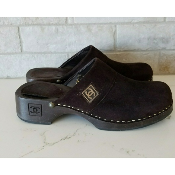CHANEL Shoes - CHANEL authentic brown suede mules 6.5